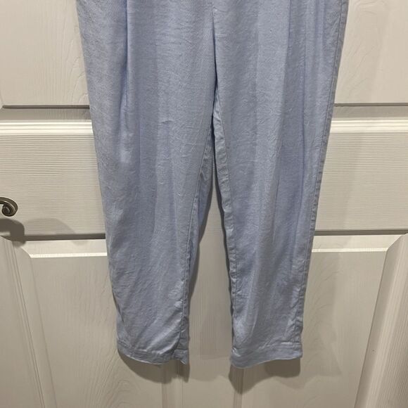 Valentino light blue linen blend crop trouser pants size 38 ( us 2) - Picture 4 of 11
